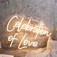 Celebration Of Love Yellow Neon Sign
