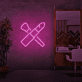 Lippenstift und Make-up-Pinsel LED-Neonschild für Kosmetikstudio und Friseursalon