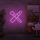 Lippenstift und Make-up-Pinsel LED-Neonschild für Kosmetikstudio und Friseursalon