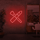 Lippenstift und Make-up-Pinsel LED-Neonschild für Kosmetikstudio und Friseursalon