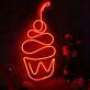Aesthetic Cup Cake Red Neon Sign