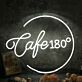 Cafe 180 Custom White Neon Sign