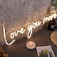 Love You More Yellow Neon Sign