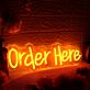 Order Here Orange Neon Sign