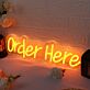 Order Here Orange Neon Sign