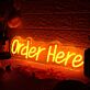 Order Here Orange Neon Sign