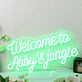 Welcome to Abbys Jungle Green Neon Sign