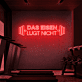 Motivations Fitness LED-Neonschild „DAS EISEN LÜGT NICHT“