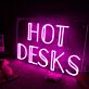 Hot Desks Pink Neon Sign
