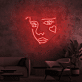 Gesicht mit Herzsymbol LED-Neonschild für Wohnzimmer Kunstdekor