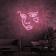Gesicht mit Herzsymbol LED-Neonschild für Wohnzimmer Kunstdekor