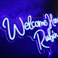 Welcome Home Rubin Blue Neon Sign