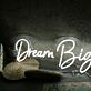Dream Big White Neon Sign