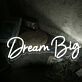 Dream Big White Neon Sign