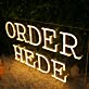 Order Here Yellow Neon Sign