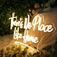 There is No Place Like Home Yellow Neon Sign