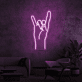 Hand mit Rockgeste LED-Neonschild für Wohnzimmer Musikraum