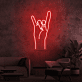 Hand mit Rockgeste LED-Neonschild für Wohnzimmer Musikraum