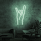 Hand mit Rockgeste LED-Neonschild für Wohnzimmer Musikraum