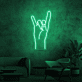 Hand mit Rockgeste LED-Neonschild für Wohnzimmer Musikraum