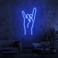 Hand mit Rockgeste LED-Neonschild für Wohnzimmer Musikraum