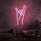 Hand mit Rockgeste LED-Neonschild für Wohnzimmer Musikraum