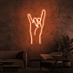 Hand mit Rockgeste LED-Neonschild für Wohnzimmer Musikraum