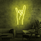Hand mit Rockgeste LED-Neonschild für Wohnzimmer Musikraum