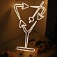 Cocktailglas mit Pfeilen LED-Neonschild für Bar Party
