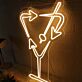 Cocktailglas mit Pfeilen LED-Neonschild für Bar Party
