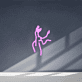 Gesicht mit angehobener Hand LED-Neonschild