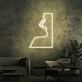 Profil eines Gesichts mit geöffnetem Mund LED-Neonschild Wohnzimmer Lounge