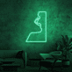 Profil eines Gesichts mit geöffnetem Mund LED-Neonschild Wohnzimmer Lounge