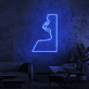 Profil eines Gesichts mit geöffnetem Mund LED-Neonschild Wohnzimmer Lounge