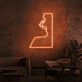 Profil eines Gesichts mit geöffnetem Mund LED-Neonschild Wohnzimmer Lounge