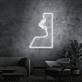 Profil eines Gesichts mit geöffnetem Mund LED-Neonschild Wohnzimmer Lounge