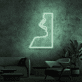 Profil eines Gesichts mit geöffnetem Mund LED-Neonschild Wohnzimmer Lounge