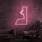 Profil eines Gesichts mit geöffnetem Mund LED-Neonschild Wohnzimmer Lounge