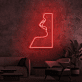 Profil eines Gesichts mit geöffnetem Mund LED-Neonschild Wohnzimmer Lounge