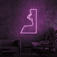 Profil eines Gesichts mit geöffnetem Mund LED-Neonschild Wohnzimmer Lounge