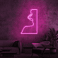 Profil eines Gesichts mit geöffnetem Mund LED-Neonschild Wohnzimmer Lounge