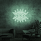 Auge mit Strahlen LED-Neonschild Wohnzimmer Lounge