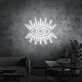 Auge mit Strahlen LED-Neonschild Wohnzimmer Lounge