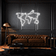 Weltkarte LED-Neonschild Wohnzimmer Büro