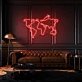 Weltkarte LED-Neonschild Wohnzimmer Büro