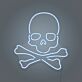 Totenkopf mit gekreuzten Knochen LED-Neonschild für Bar Club