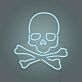 Totenkopf mit gekreuzten Knochen LED-Neonschild für Bar Club