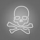 Totenkopf mit gekreuzten Knochen LED-Neonschild für Bar Club