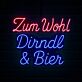 Zum Wohl Dirndl & Bier LED-Neonschild für Bar und Oktoberfest