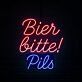 Trend Neon Schild „Bier bitte! Pils“ LED Wandlicht für Bierbar, Oktoberfest, Club und Party Dekoration